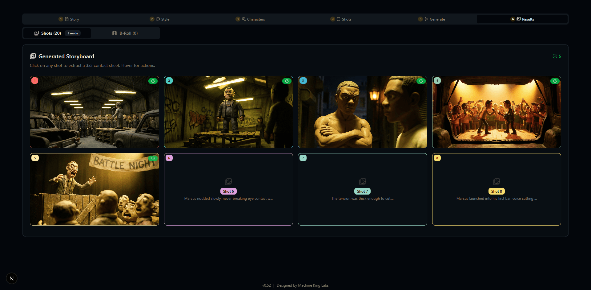 Directors Palette - AI Generated Storyboard